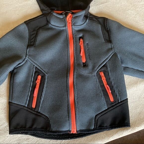 Weatherproof Boys Scuba Jacket Gray Lightweight Full Zip Pockets Hooded size 5/6 - Picture 2 of 13